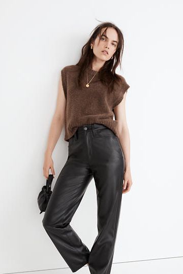 The Perfect Vintage Straight Jean: Faux Leather Edition