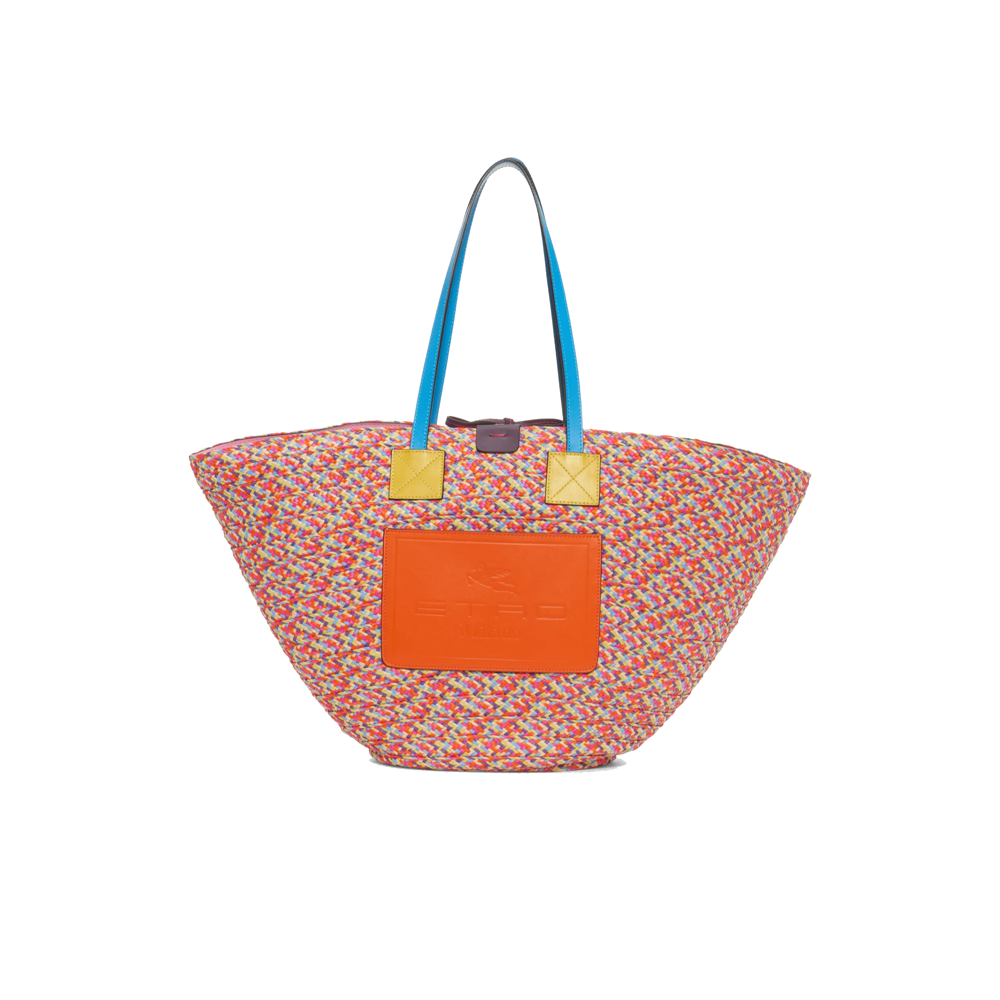 Etro Multicolor Woven Beach Tote 