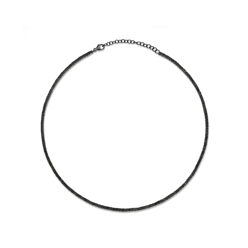 14k Perfect Black Diamond Collar Tennis Necklace