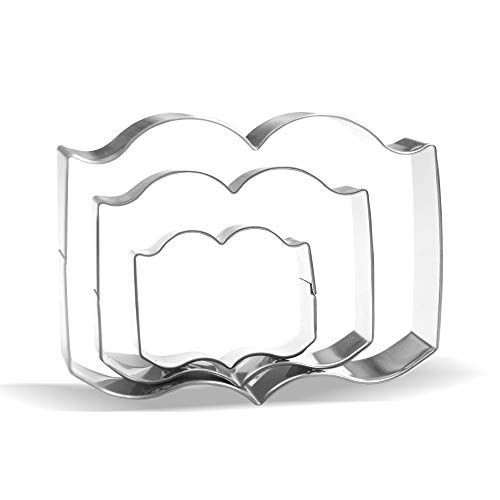 Book Cookie Cutter Set - 3 Piece - Stainless Steel