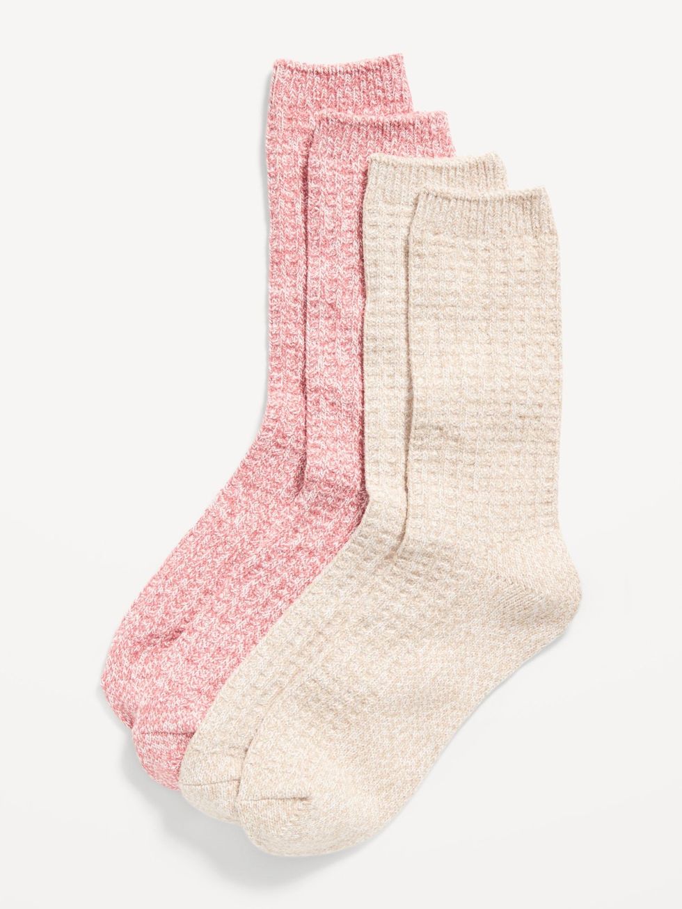 Toddler Girls Rainbow Heart Cozy Socks 2-Pack