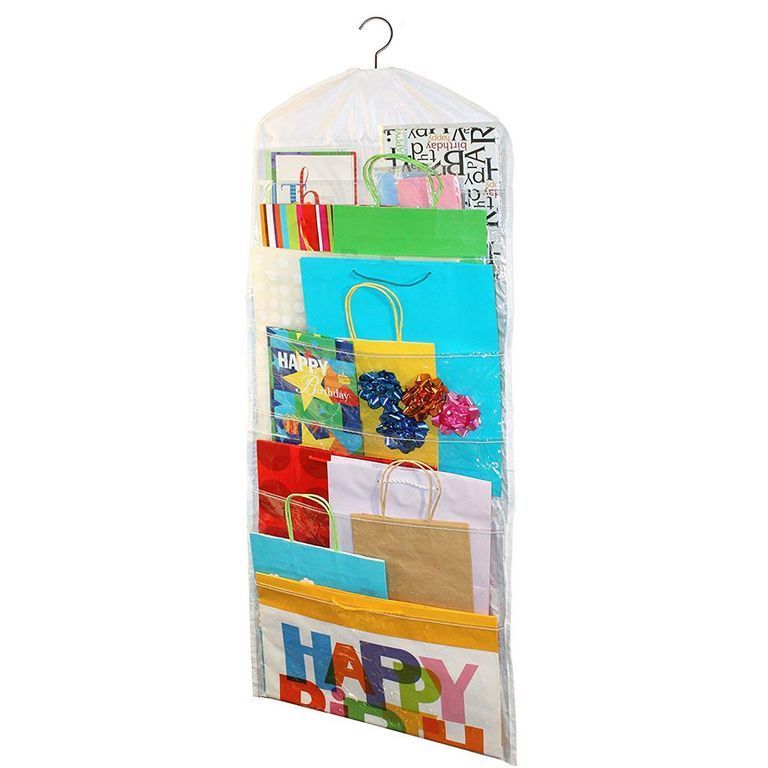 Large Double-Sided Hanging Gift Bag Organizer and Tissue Paper