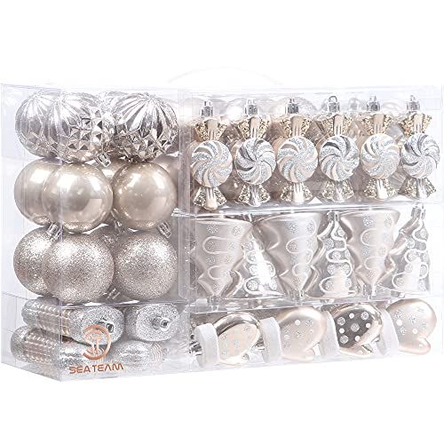 77-Pack Assorted Shatterproof Christmas Ornaments 