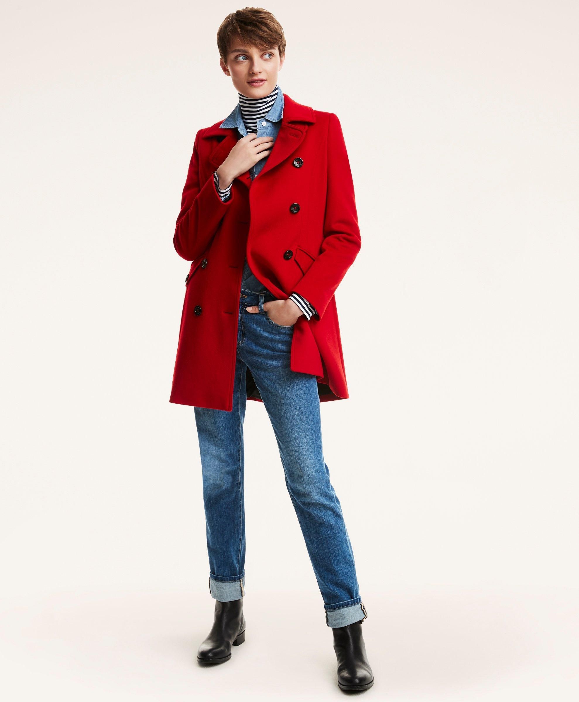 Red on sale peacoat womens