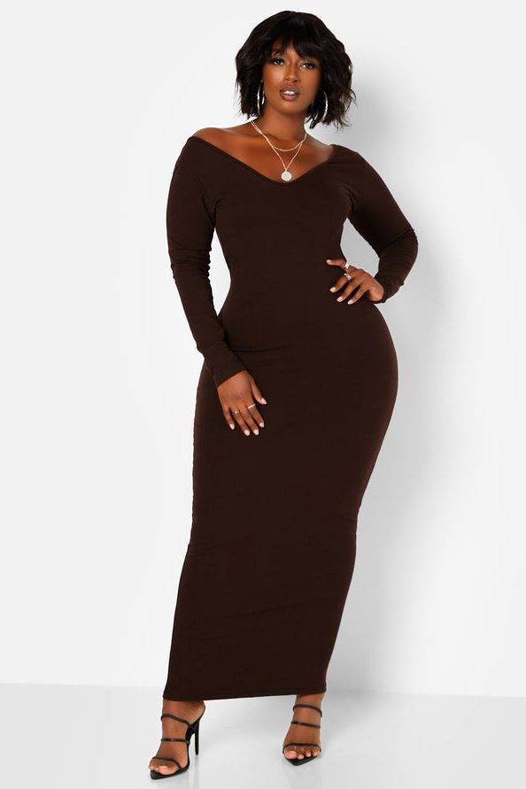 Off The Shoulder Long Sleeve Maxi 