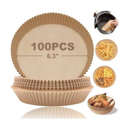 Air Fryer Liners 6.3inch 100PCS Parchment Paper Disposable Liner