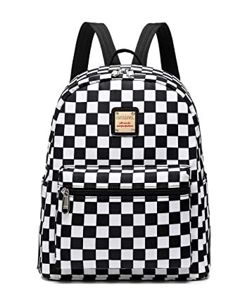 Black Checkered Mini Backpack