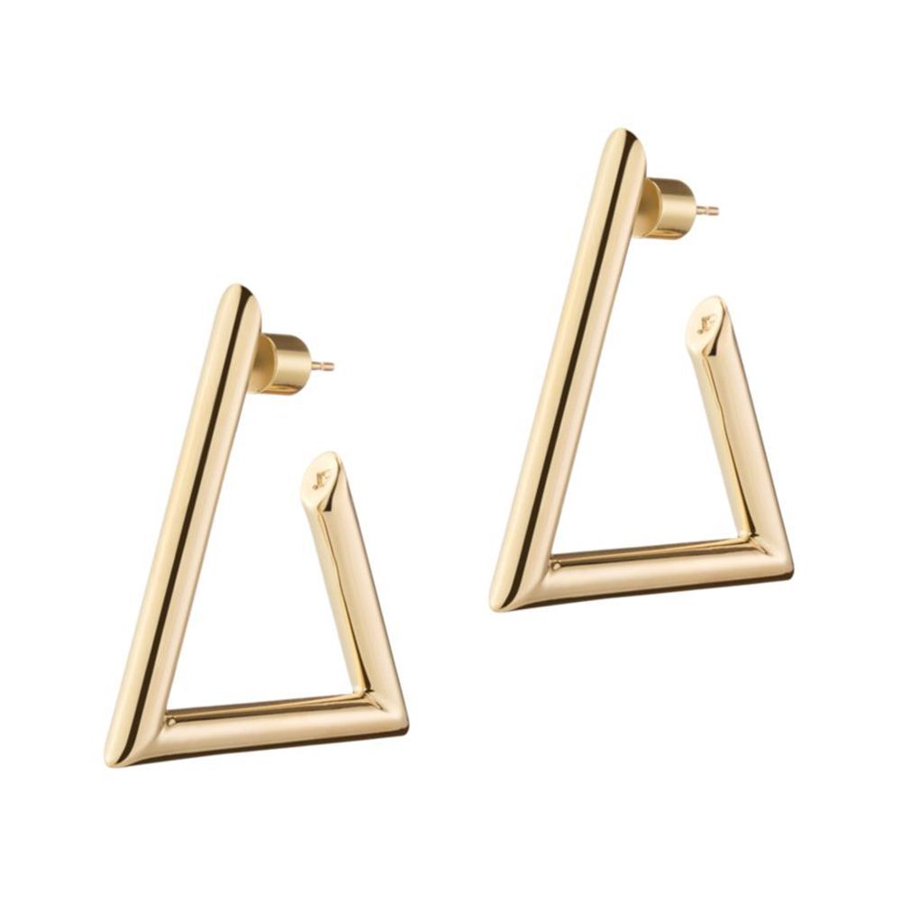 Elle 10K-Gold-Plated Triangular Hoop Earrings
