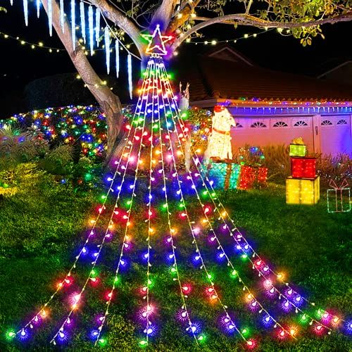 Outdoor Christmas Decorations Waterfall Lights 