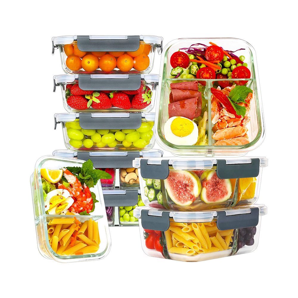 9 Pack Glass Meal Prep Containers 