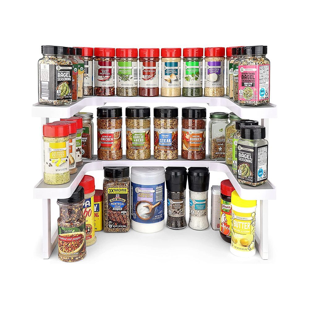 Expandable Spice Rack and Stackable Cabinet & Pantry Organizer