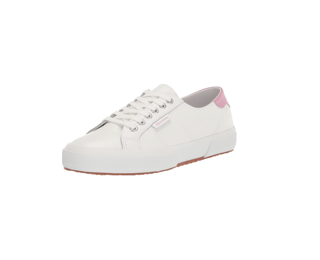 Superga Unisex S41265W Sneaker, White/Pink Mauve Leather