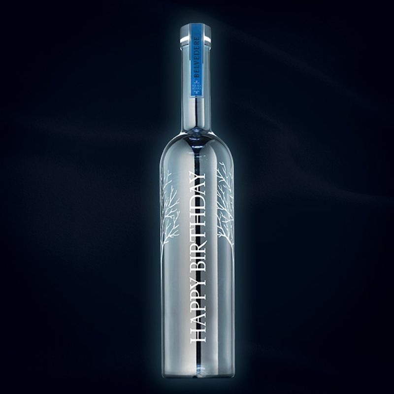 Silver Saber Vodka "Happy Birthday" Bottle