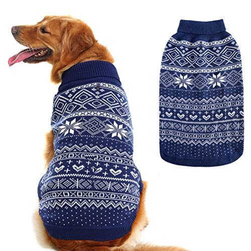 Classic Blue Small Size S 'Argyle Knit Pet Sweaters Clothes for Dogs Pets 