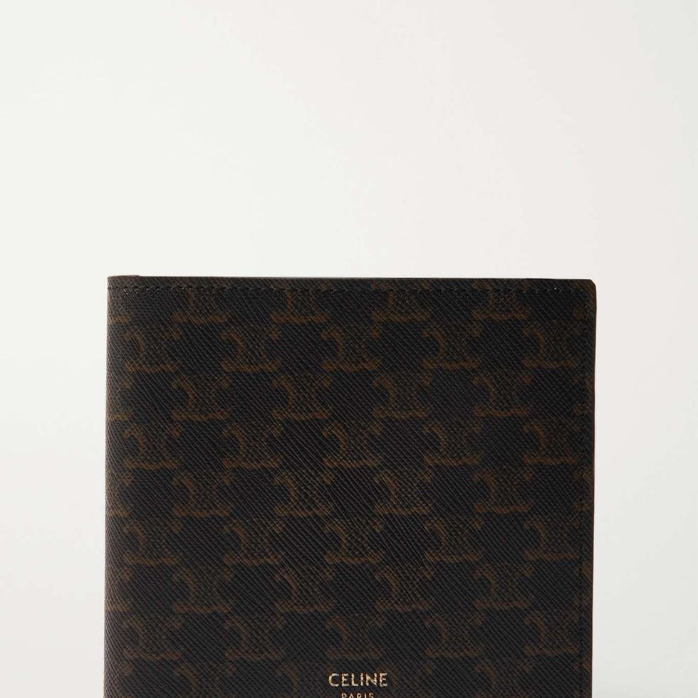 男生精品皮夾推薦：Celine by Hedi Slimane Triomphe印花塗層帆布短夾