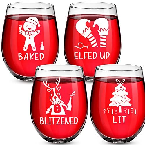 Funny Merry Christmas Wine Glasses