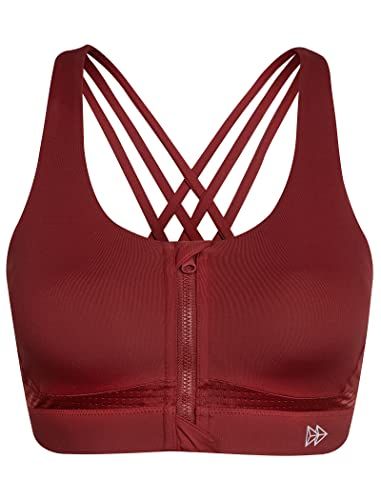 Yvette High Impact Zip Front Closure Sports Bras, Support for