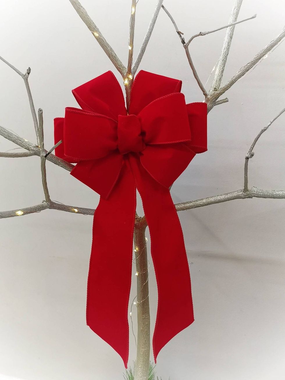 Red Velvet Bow Christmas Tree Topper