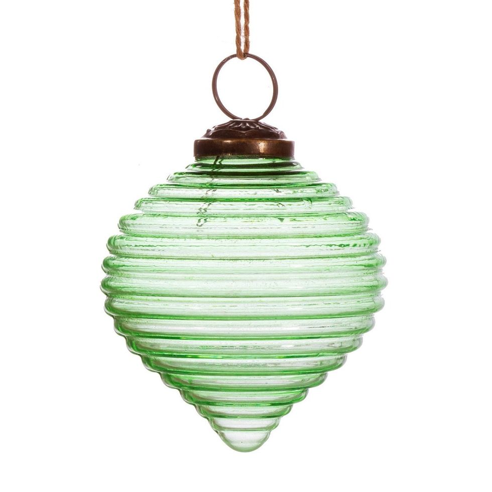 Rippled Recycled Glass Bauble 