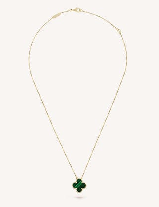 Vintage Alhambra gold and malachite pendant