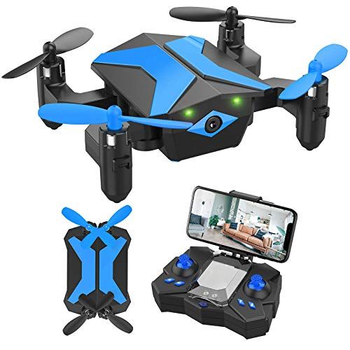 Boys and Girls Toys S20 Flying Toys Drones for Kids Mini Drones with 2 Batteries Hand Controlled Flying Ball Drone Toys with 2 Speed and LED Light for Kids and Adults Blue 