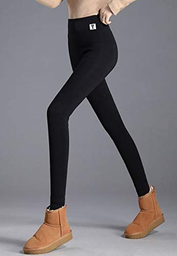 4 Women's Fleece Lined Leggings High Waisted 4in Band Slim Winter Warm PLus  Size | eBay