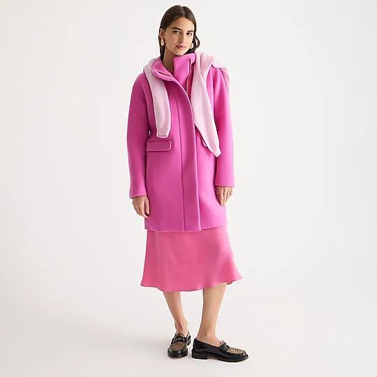 Winter coats for women, navy blue wool coat, mid length coat, unique coat,  warm jacket, womens coats, zipper coat, custom jackets C973