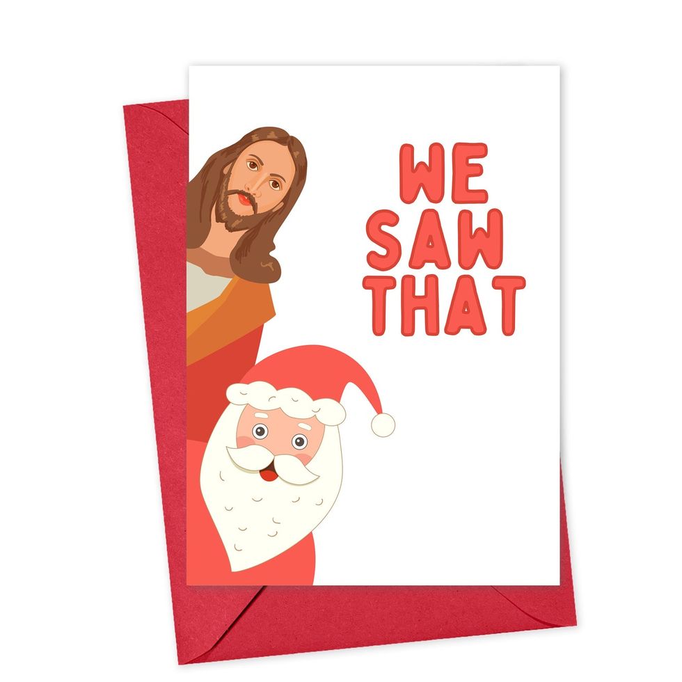 Jesus and Santa Claus Card