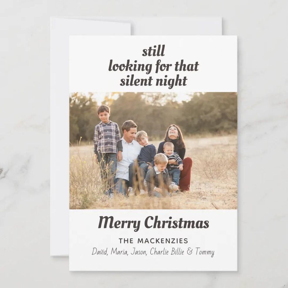 "Looking For That Silent Night" Family Photo Holiday Card