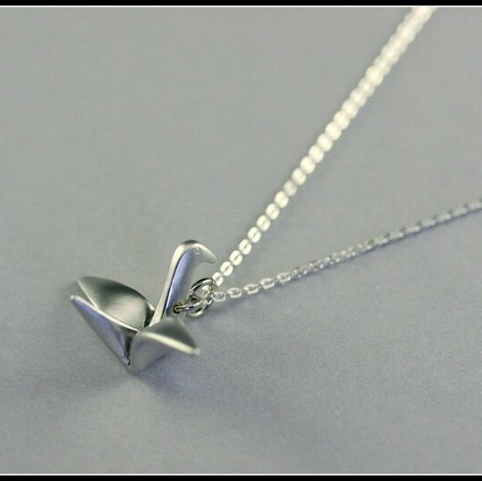Origami Paper Crane Necklace
