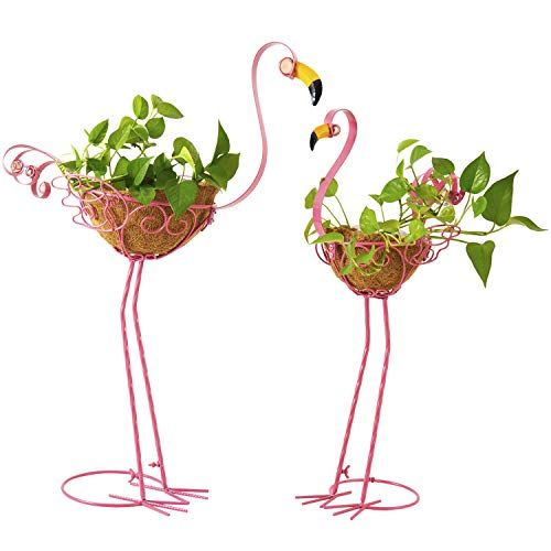 Flamingo Garden Bird Planters
