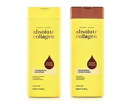 Absolute Collagen - Thickening Collagen Complex Shampoo and Conditioner Set 500ml - For Thin & Fine Hair - Strengthen, Nourish and Volumise - Boost Shine - Fight Signs of Hair Ageing - Paraben Free