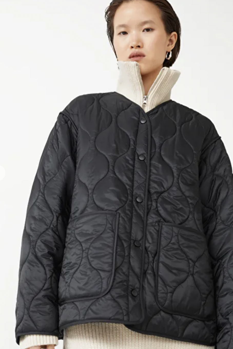 Oversized Wave Quilted Jacket