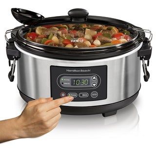 Hamilton Beach Stainless Steel Set 'n Forget Programmable 6-Quart Slow Cooker