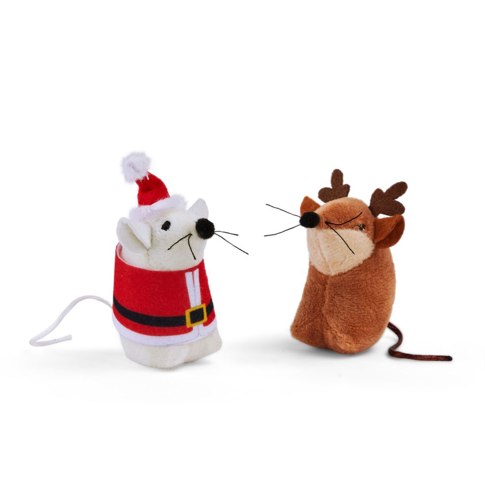  Santa/Reindeer Mice Cat Toy, Pack of 2