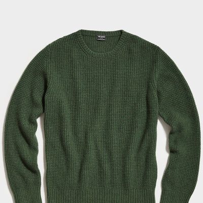 Italian Recycled Cashmere Crew in Olive