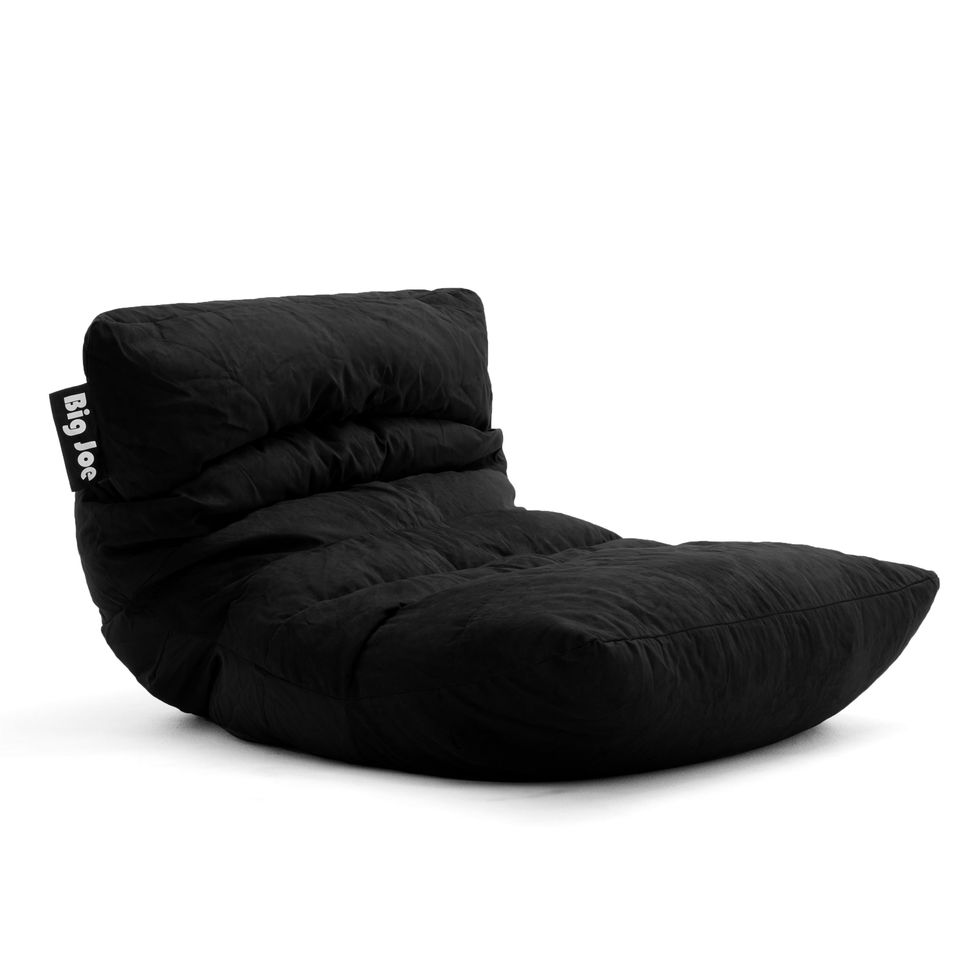 Lumaland Luxury 7-Foot Bean Bag Chair with MicroSuede Cover Dark Grey, Machine