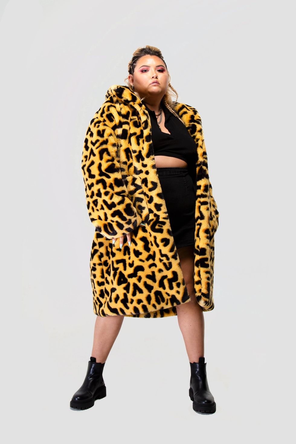 Section 35 FREED Sylleopard Faux Fur Coat