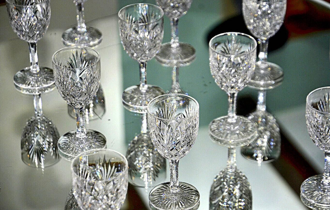 Crystal Wine Glasses, Set of 10