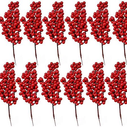 Red Berry Twig Stem, 12 Pack