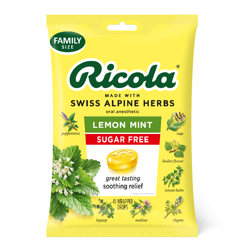 Sugar-Free Lemon Mint Natural Cough Drops