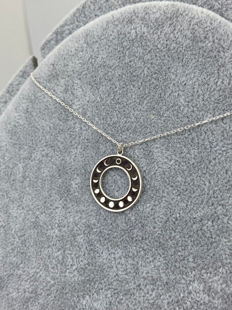 Silver Lunar Cycle Necklace