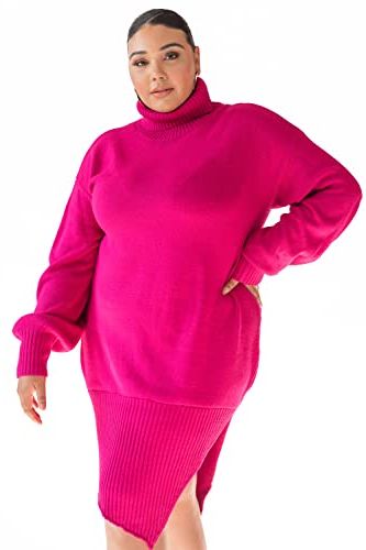 Pantora Women's Sabrina Asymmetrical Sweater Dress