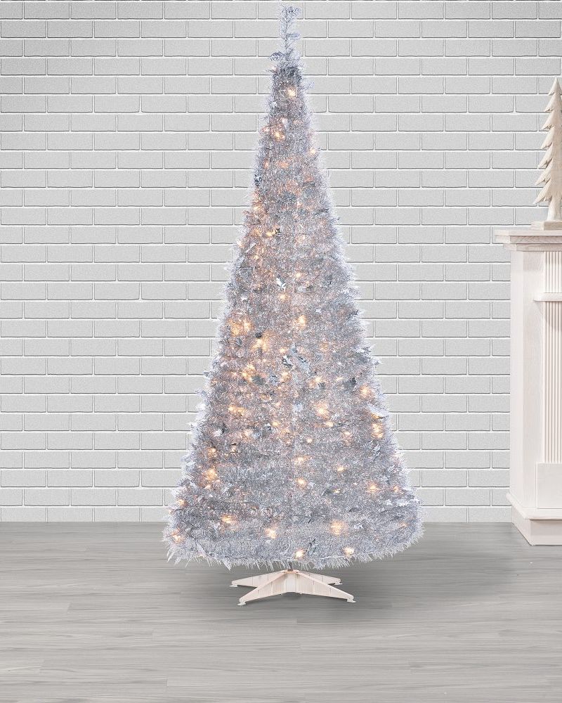 Pop-Up Silver Christmas Tree