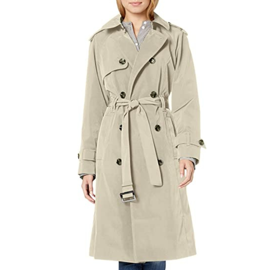 3/4 Length Double-Breasted Trench Coat