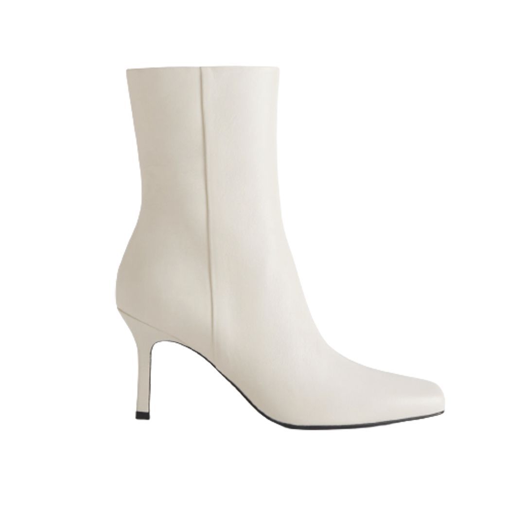 Leather on sale boots white