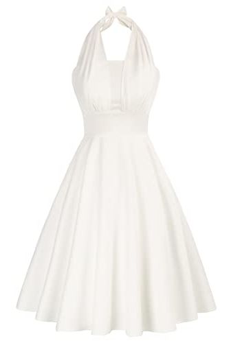 White Halter Cocktail Dress