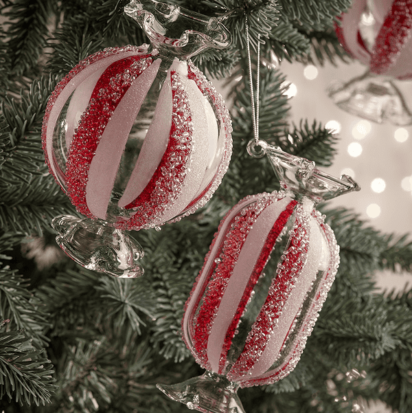 Four Giant Sweets Glass Baubles