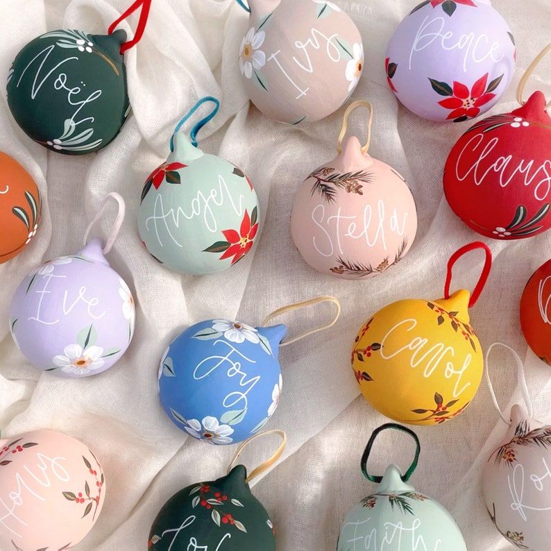 Set of 3 Hand Painted Baubles