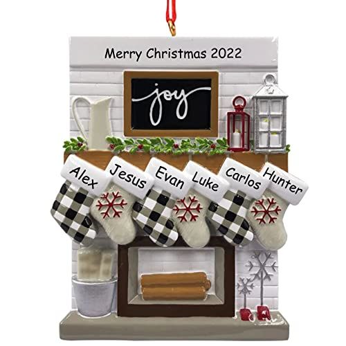 Fireplace Mantel with Stockings Ornament